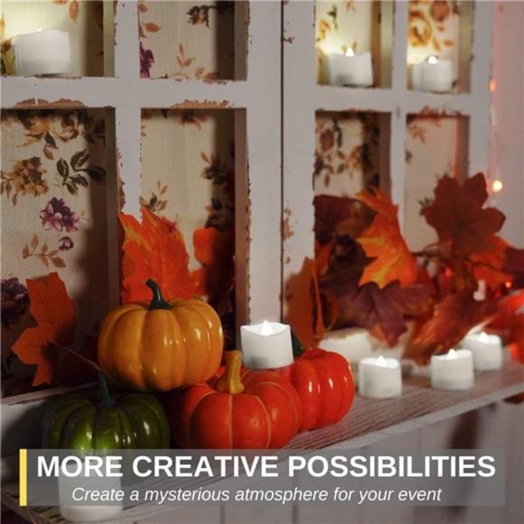 48Pack White Tea Lights Candles Battery Operated Flameless Flickering LED Lights - Picture 5 of 6